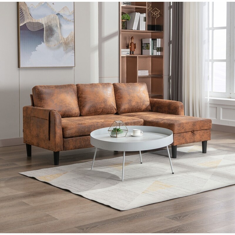 Tan sectional sales sleeper sofa