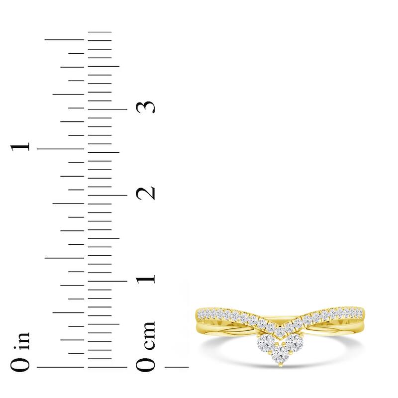 1/5ct TDW Diamond Contour Wedding Band in 10k Gold for Women