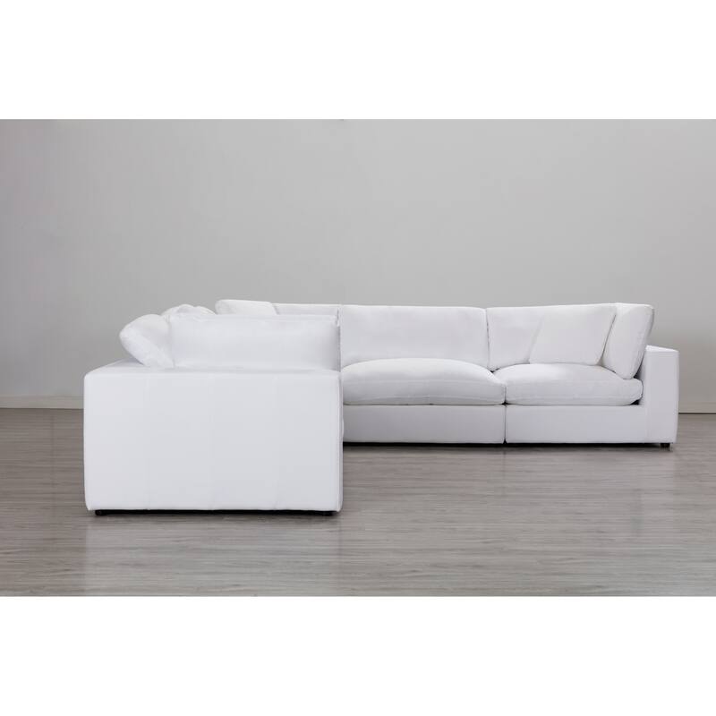 Roundhill Furniture Rivas Contemporary Feather Fill 5-Piece Modular Sectional Sofa