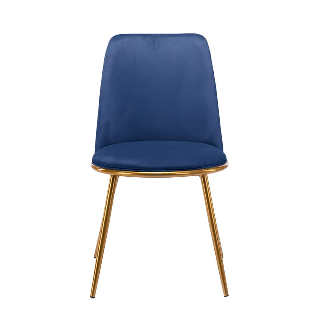 Velvet Upholstered Side Chair with Gold Legs Modern Accent Chair for Dining Room or Living Room - 33.66”H x 18.5”W x 17.91”D