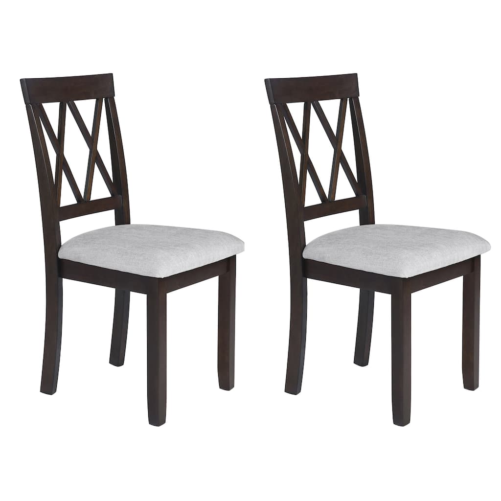 Dining Room Chairs Set of 2, Accent Diner Chairs Upholstered Fabric Side Kitchen Chairs with Solid Wood Legs and Padded Seat