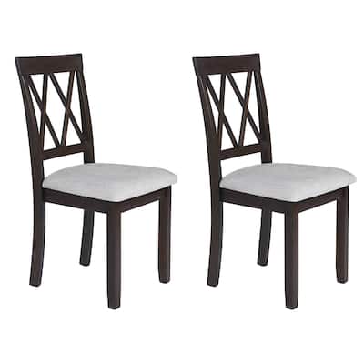 Dining Room Chairs Set of 2, Accent Diner Chairs Upholstered Fabric Side Stylish Kitchen Chairs with Solid Wood Legs and