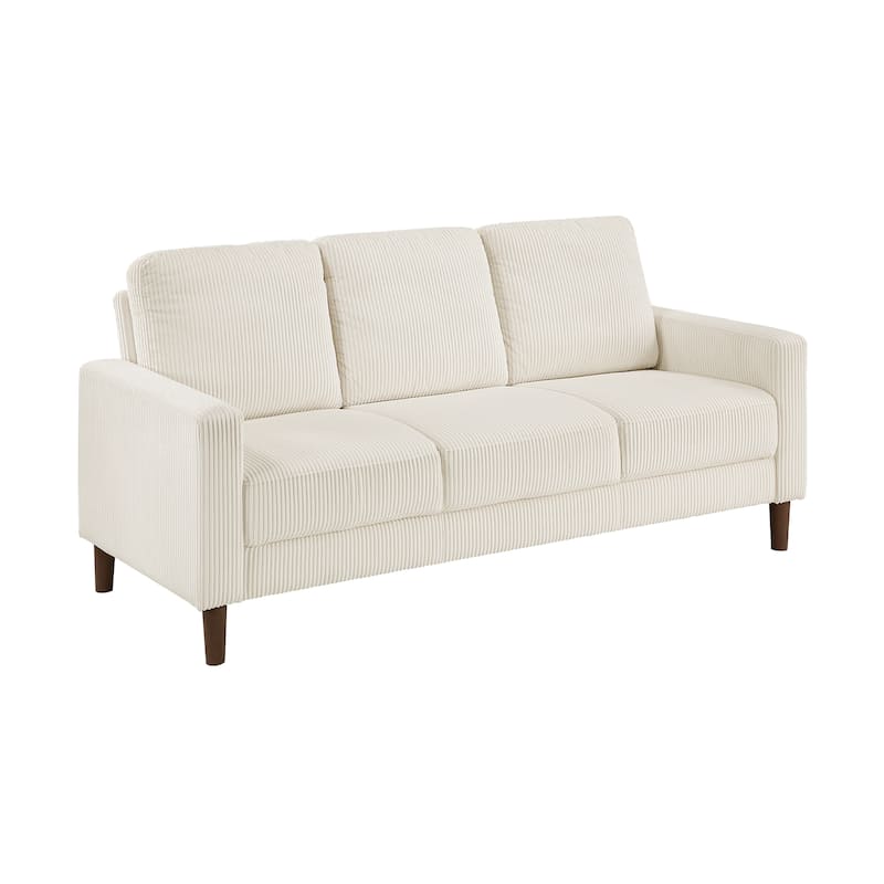 Caspian Corduroy 3-Piece Living Room Set - Wood Finish Exposed Feet