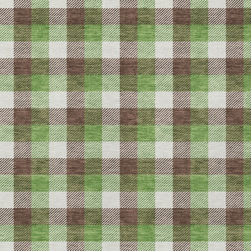 HomeRoots Plaid Transitional Rectangle Outdoor Rug