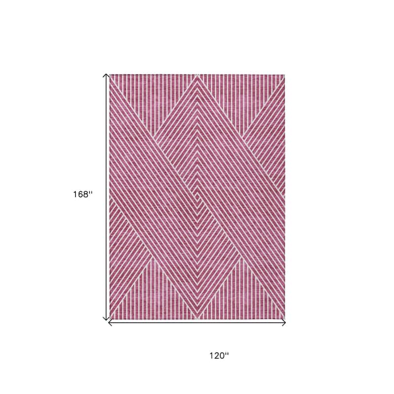 HomeRoots Geometric Transitional Rectangle Outdoor Rug