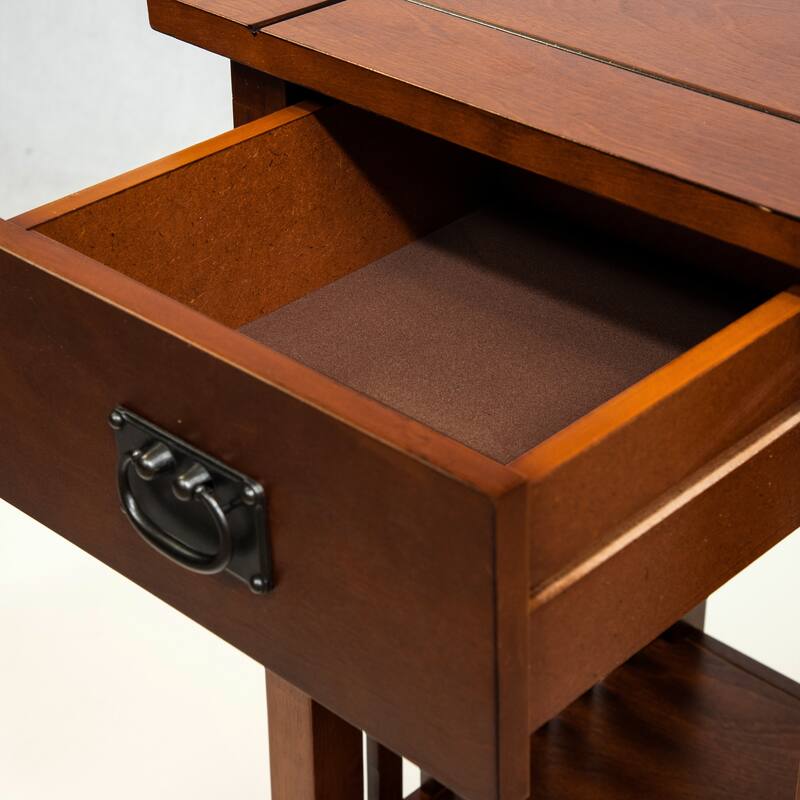 Skiff Mission Oak 16-inch Wood 1-Shelf Side Table by Furniture of America