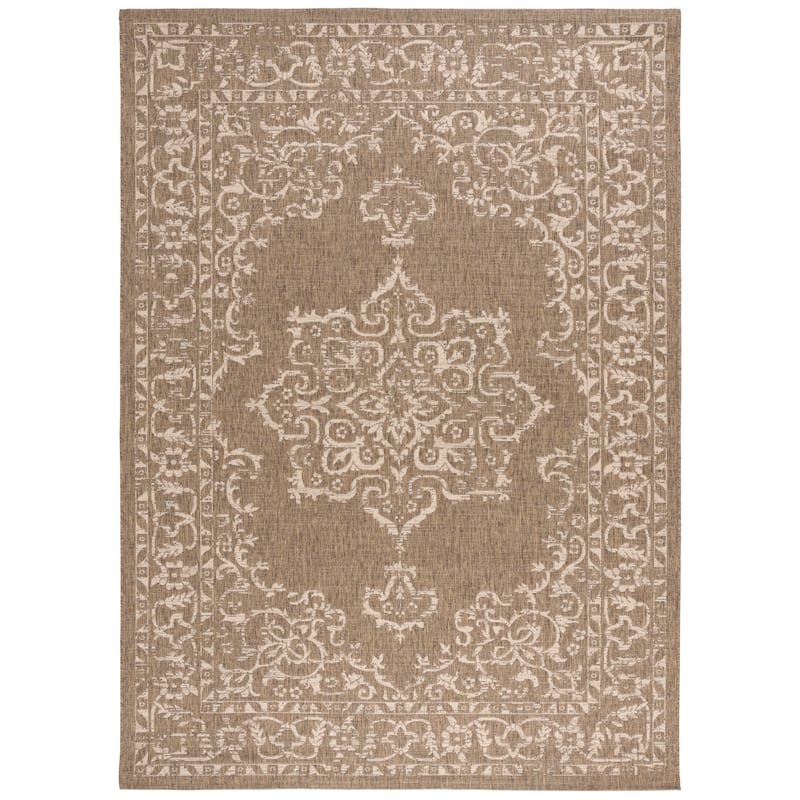 SAFAVIEH Courtyard Divna Medallion Indoor/ Outdoor Waterproof Patio Backyard