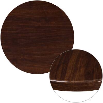 30'' Round High-Gloss Resin Table Top with 2'' Thick Drop-Lip - 30"W x 30"D x 2"H
