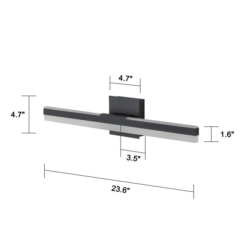 Modern Dimmable Matte Black LED Vanity Light