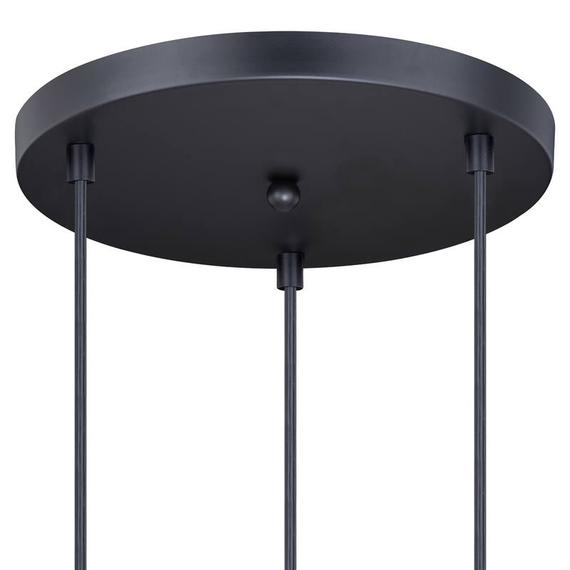 Millie 3L Bronze Farmhouse Jar Pendant Chandelier Ceiling Light Fixture Blue Glass - 17.5-in W x 17.75-in H x 17.5-in D