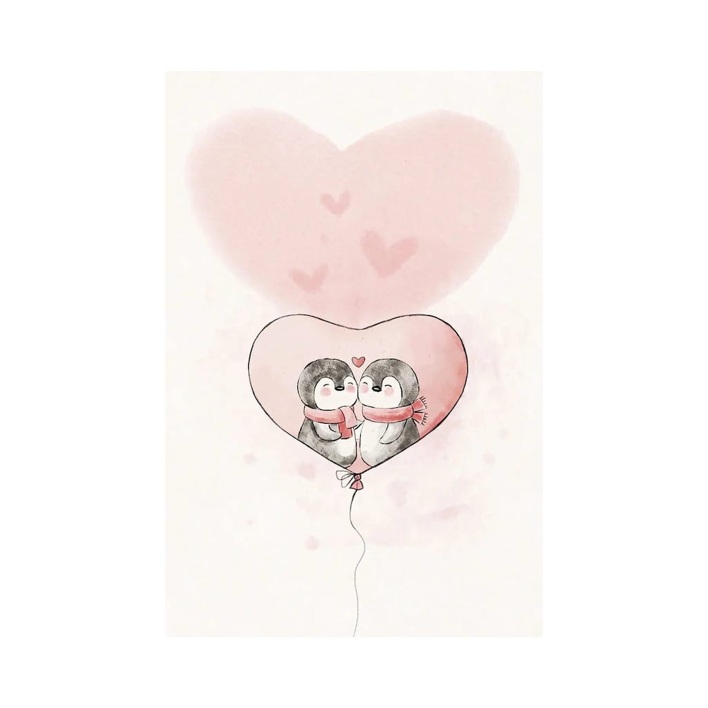 "Penguin In Love" by Xuan Thai Canvas Print