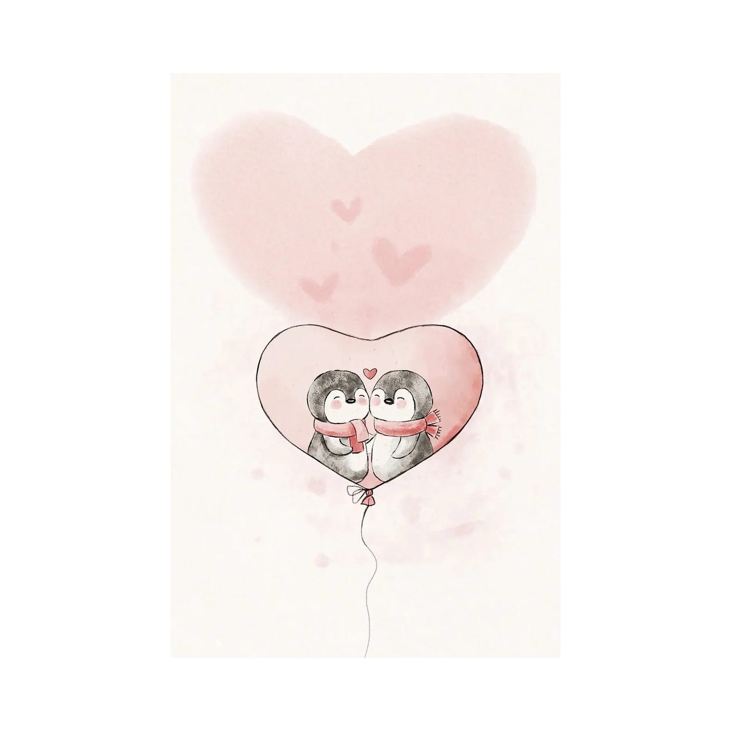 "Penguin In Love" by Xuan Thai Canvas Print