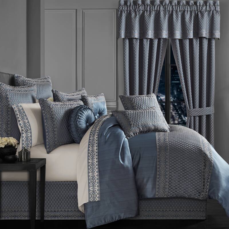 Five Queens Court Leah 18" Square Embellished Decorative Throw Pillow