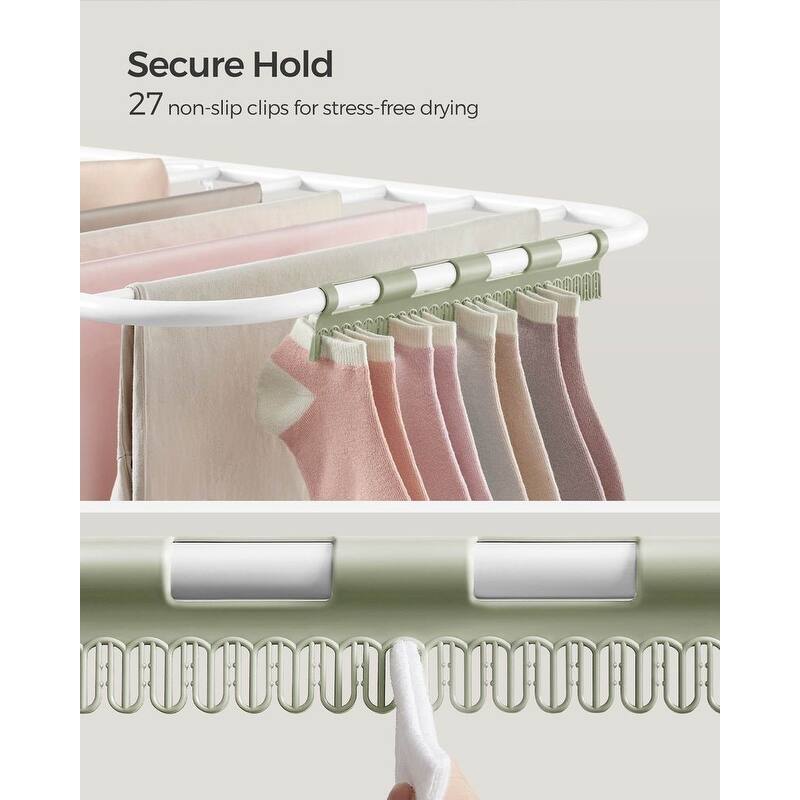 Modern Stainless Steel Clothes Drying Rack with Sock Clips