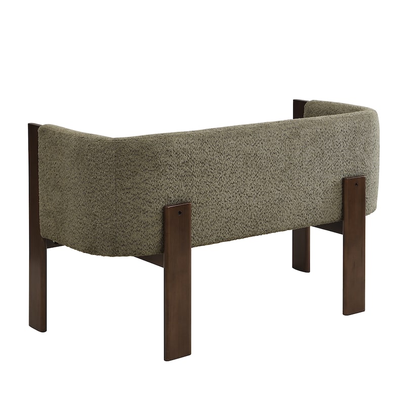 Christopher Knight Home - Vescari Modern Mid-Century Compact Upholstered 2-Seater Loveseat, Solid Rubberwood Frame & Track Arms