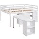 preview thumbnail 11 of 13, Low Study Full Loft Bed with Rolling Portable Desk, White