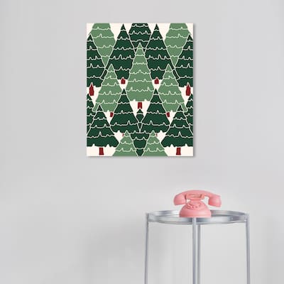 Wynwood Studio Canvas Floral and Botanical Christmas Pine Forest Green Modern & Contemporary Wall Art Canvas Print