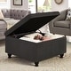 preview thumbnail 31 of 37, Large square storage ottoman with wooden legs