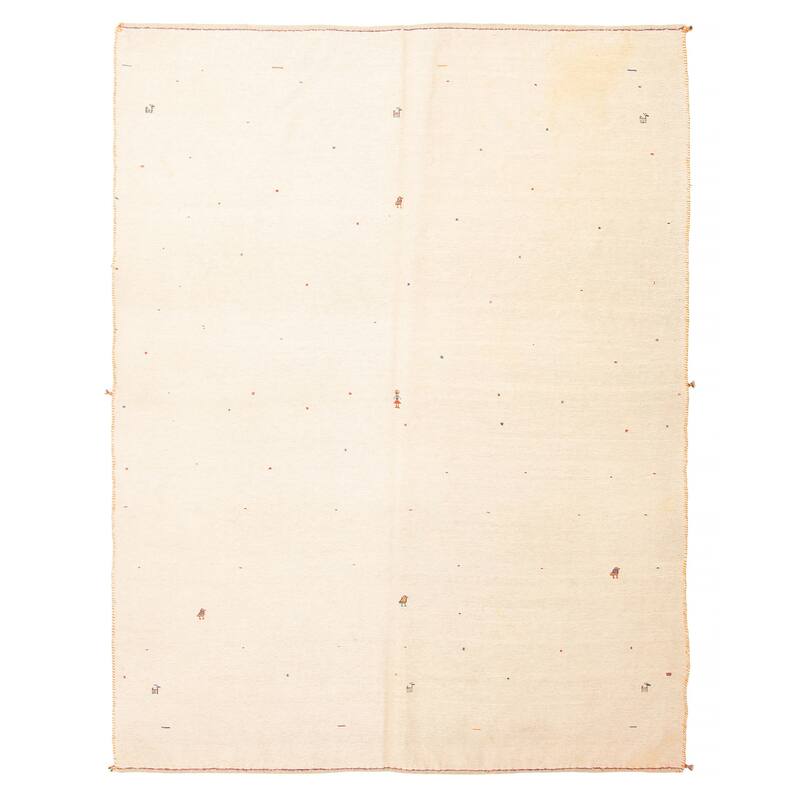 ECARPETGALLERY Flat-Weave Kashkuli Cream Wool Tapestry Kilim - 5'0 x 6'7 - Cream - 5'0 x 6'7