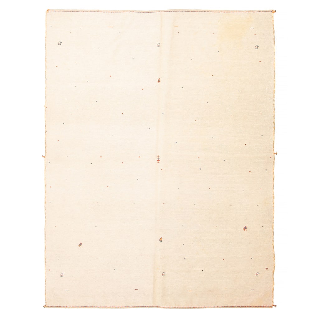 ECARPETGALLERY Flat-Weave Kashkuli Cream Wool Tapestry Kilim - 5'0 x 6'7