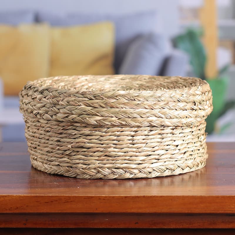 Novica Handmade Rural Minimalism Natural Fiber Basket