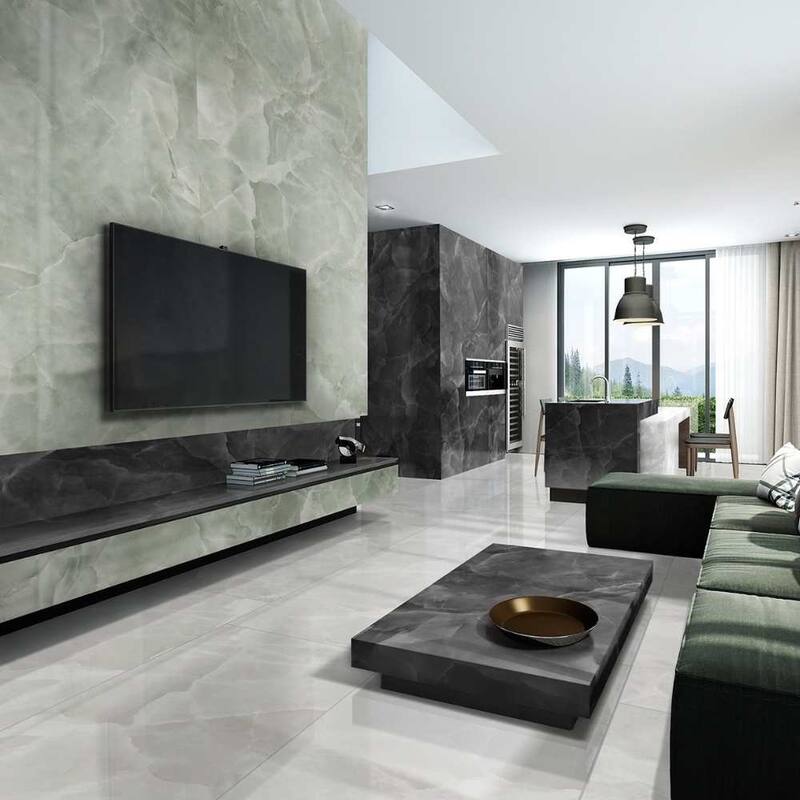 Geo Lust 12in x 24in Green Polished Porcelain Tile - Floor & Wall