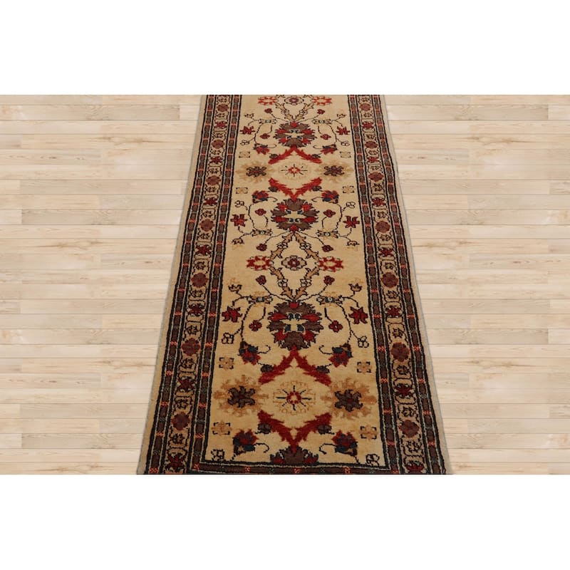 Hand Knotted Tufenkian Keningston Chocolate Beige 100% Wool Area Rug - 2' 5'' x 14' 3''