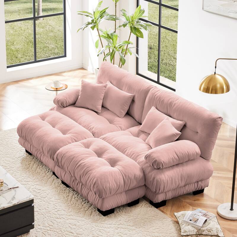 Free Combination Modular Chenille Sectional Sofa Comfy Cloud Couch for Living Room