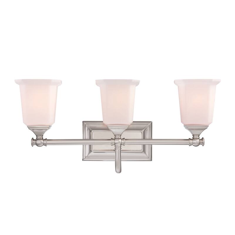 Nicholas 3-Light Bathroom Vanity Light in Brushed Nickel