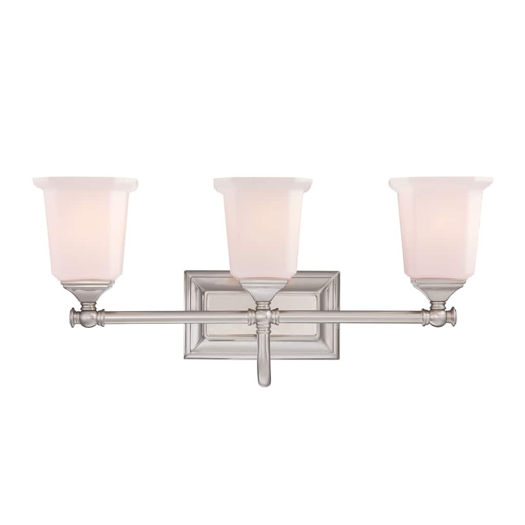 Nicholas 3-Light Bathroom Vanity Light in Brushed Nickel