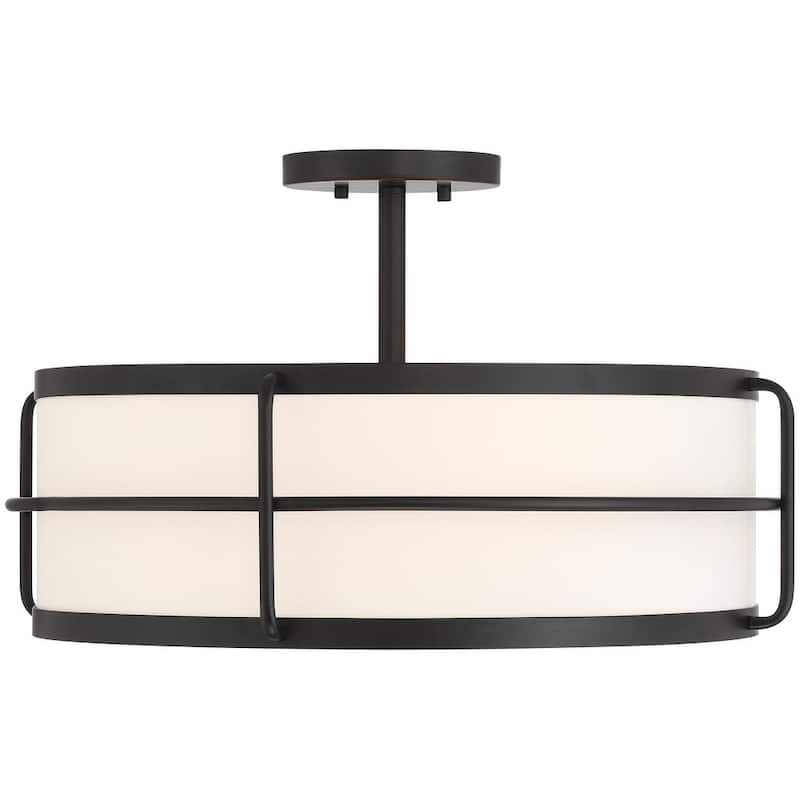 Savoy House 6-4193-4 Chauncey 4 Light 22" Wide LED Semi-Flush Drum - Matte Black