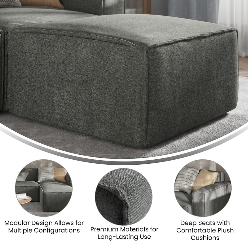 Contemporary Modular Sectional Sofa Ottoman