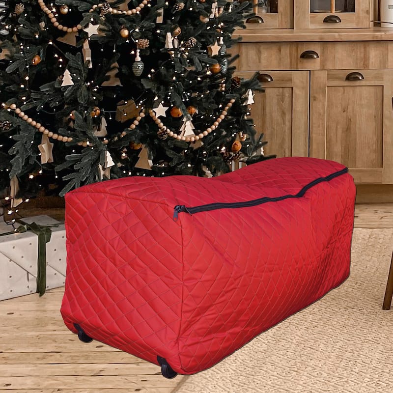 Expandable Quilted Rolling Christmas Tree Bag For Trees
