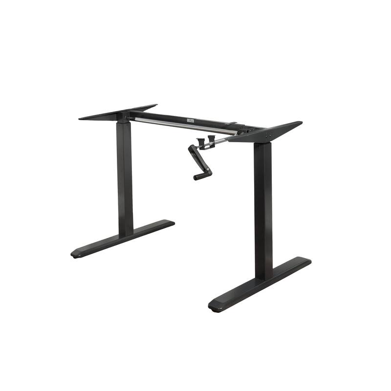 ErgoMax Black Height Adjustable Crank Desk Frame, Tabletop Not Included, 48.56 Inch Max Height