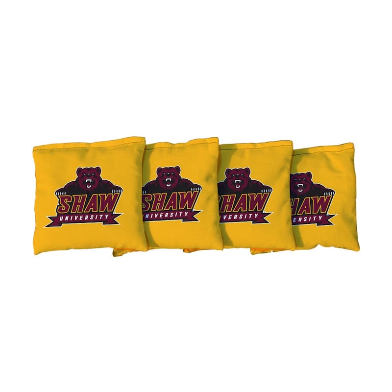 Shaw University SU Bears Cornhole Bags Gold - Corn Filled