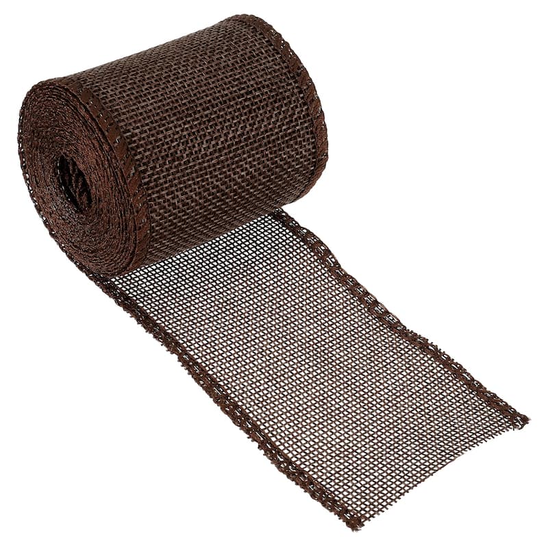 Burlap Fabric Ribbon, Wired Jute Crafts Roll for Party DIY Decoration