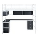preview thumbnail 4 of 24, Full Metal Loft Kids Bed Frame with Bookcase & Desk, Durable Design, White