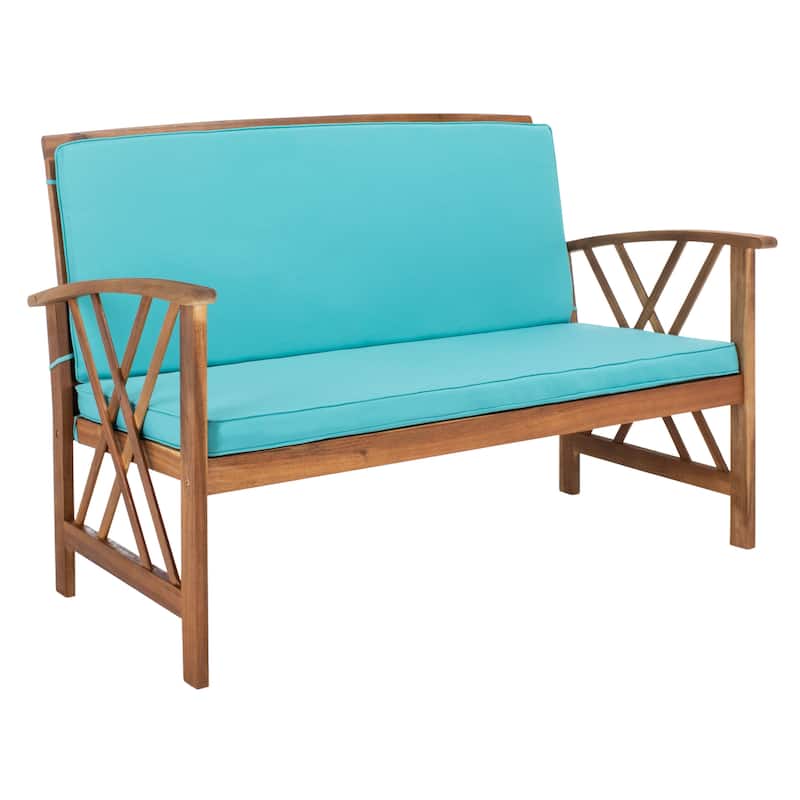 SAFAVIEH Outdoor Fontana 4-piece Acacia Wood Patio Conversation Set