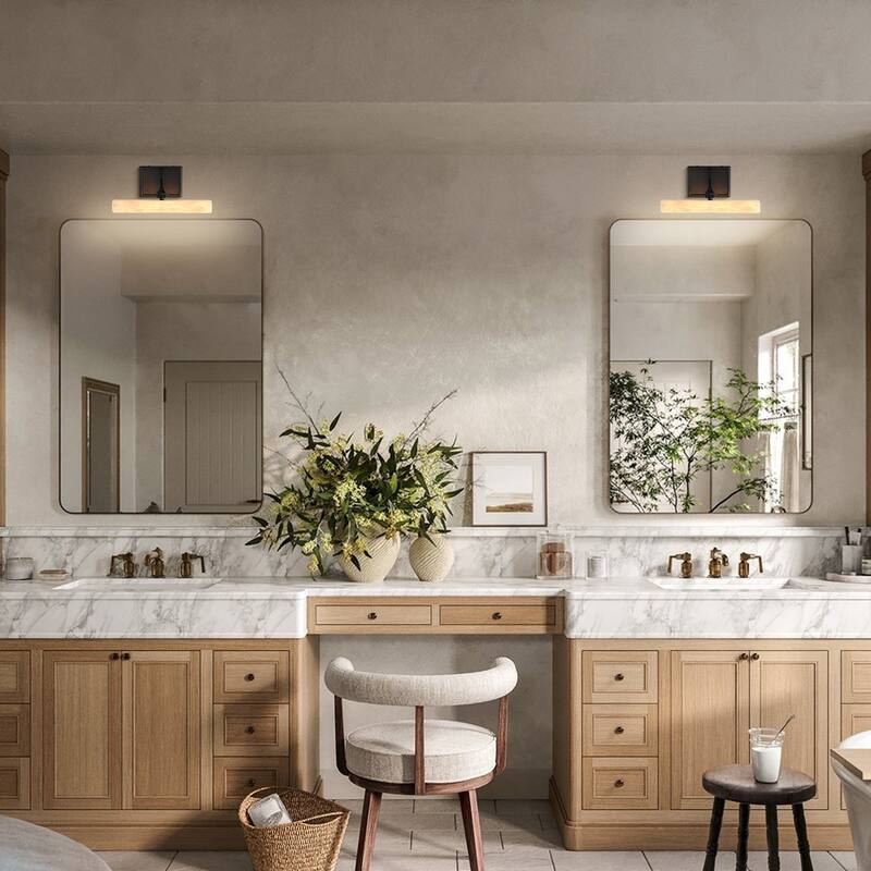 KAYLA 12/20-inch Marble Cylinder Vanity Light-Copper