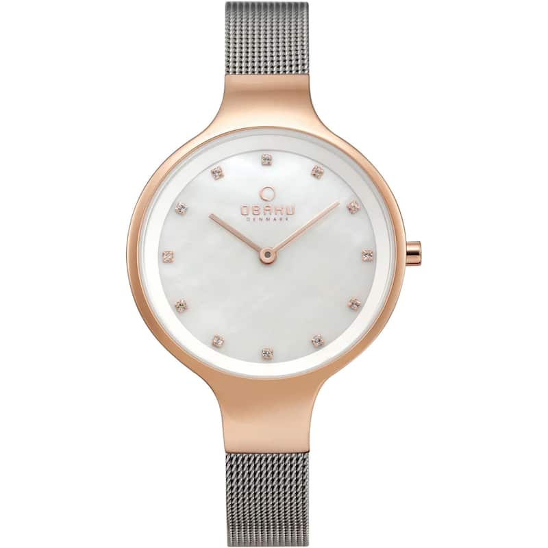 Obaku Women's Rose White mother of pearl Dial Watch - V173LXVWMC - White mother of pearl - 6 (36)