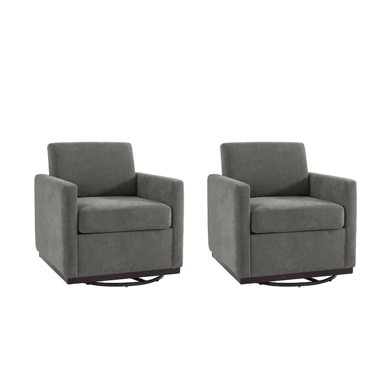 Modern Upholstered Swivel Accent Arm Chair Set of 2