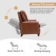 preview thumbnail 28 of 57, Cigar Mid-century Modern Genuine Leather Recliner with Solid Wood Legs and Nailhead Trim Set of 2 by HULALA HOME