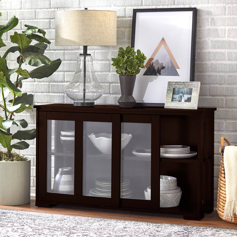Porch & Den Jefferson Sliding Glass Door Stackable China Cabinet