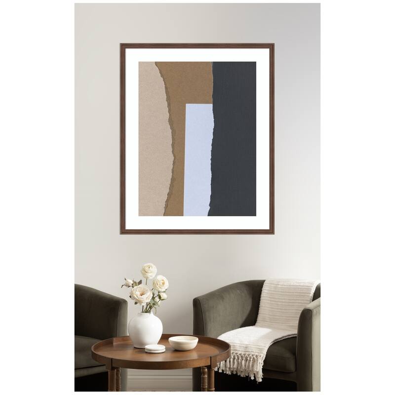 Kate and Laurel Torn Paper No3 by Mareike Bohmer Framed Wall Art Print