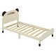 preview thumbnail 4 of 7, Twin Size Wood Platform Bed with Bear-Shaped Headboard, Motion Activated Night Lights, and Wooden Support