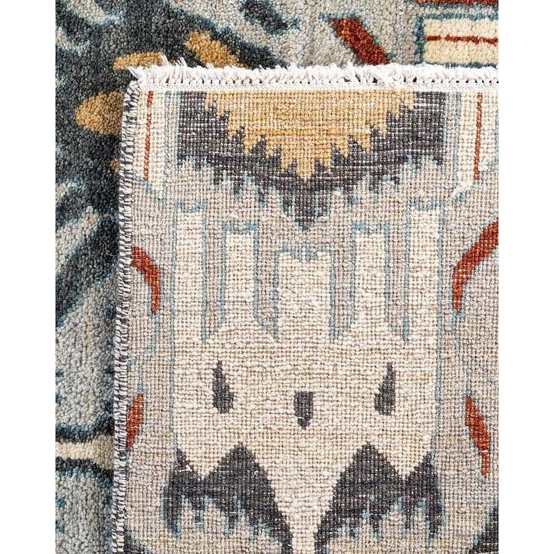 Ikat One-of-a-Kind Hand-Knotted Area Rug, Gray - 9' 1" x 12' 3"