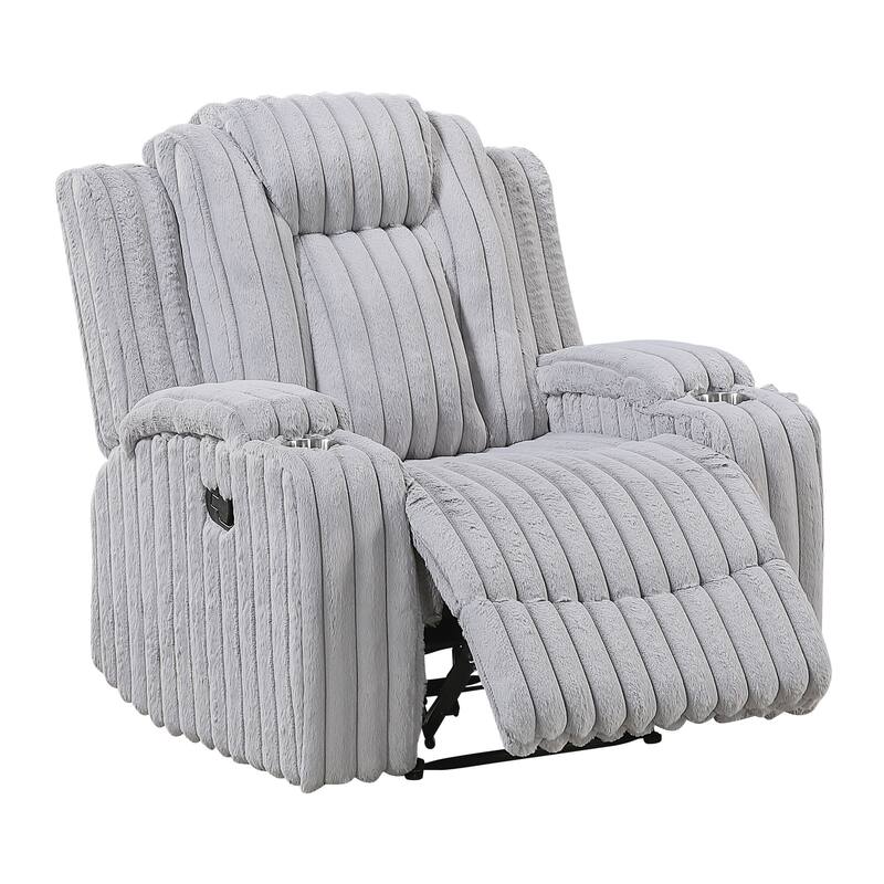Brynda 38" Corduroy Manual Reclining Chair with Cup Holders