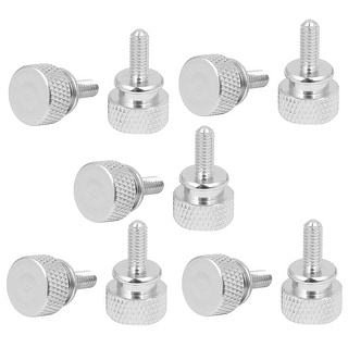 Computer PC Case Shoulder Type Knurled Thumb Screw Silver Tone M4x10mm ...