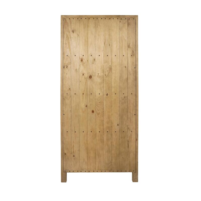 Classic Home Crest 79" Reclaimed Pine Wood Curio Cabinet in Natural