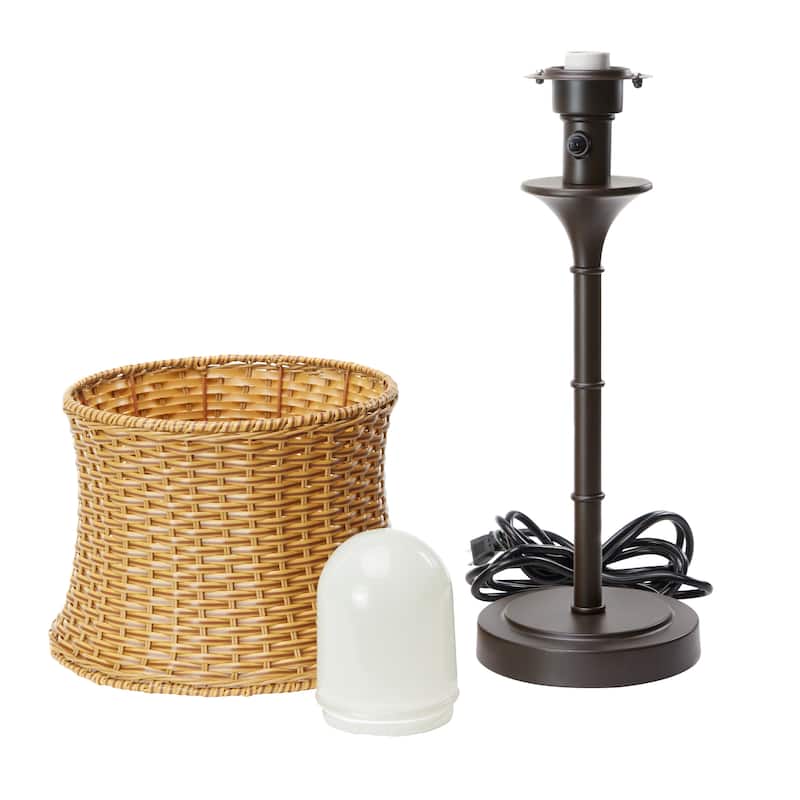 Pocologan Tan 25.25-inch Outdoor Table Lamp by Havenside Home - 12.5L x 12.5"W x 25.25"H